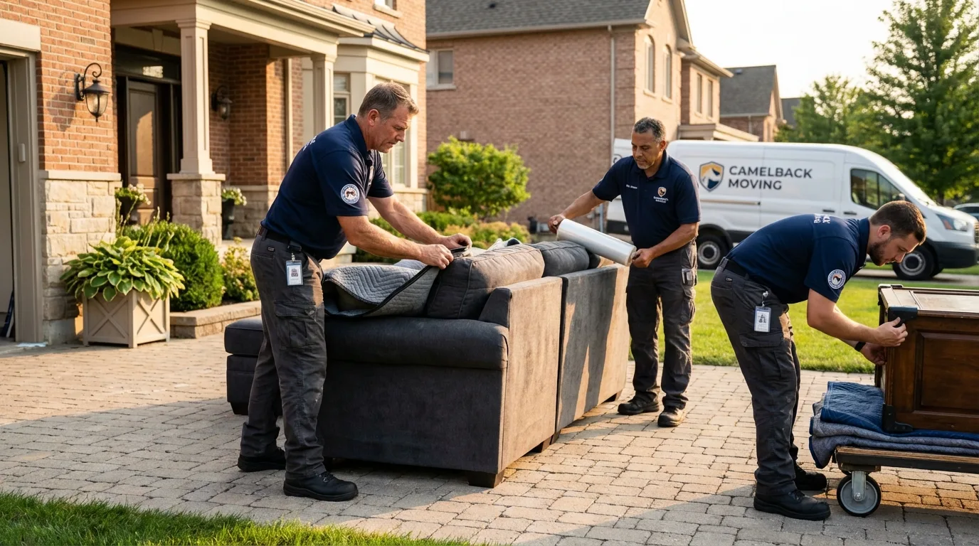 Large estate moving crew wrapping furniture in Madisonville, TN