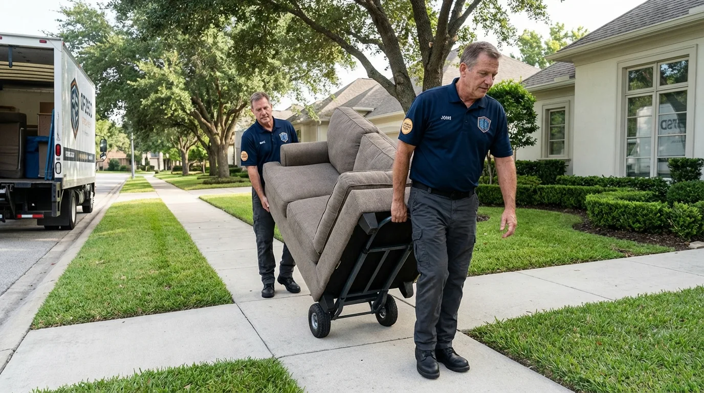 Local residential moving crew loading furniture in Madisonville, TN